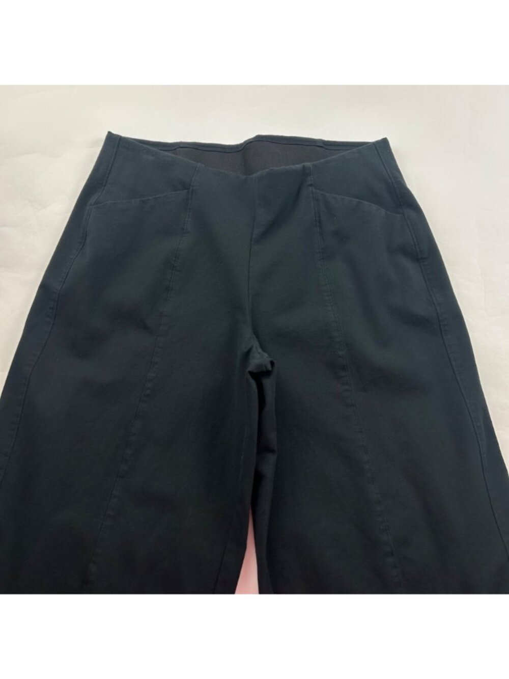 PETITE Old Navy Black Stretch Canvas high Rise Wide Leg Pixie Pant LP - Picture 2 of 7